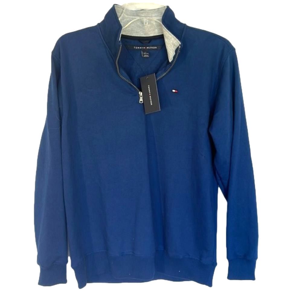 Tommy Hilfiger Estate Blue 1/4 zip sweatshirt NWT